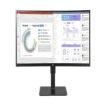 Front view of LG 34-inch UltraWide curved monitor with a 21:9 aspect ratio and immersive display.