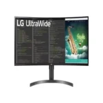 Front view of the LG 35-inch UltraWide curved gaming monitor with UW-QHD resolution and a minimalist adjustable stand.