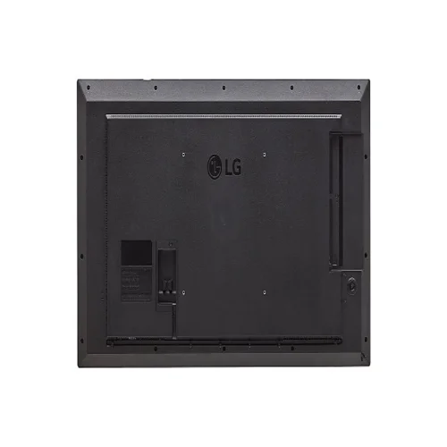 Rear view of LG 49-inch signage showing the sleek profile and recessed cable management area.