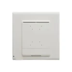 Rear view of LG 55-inch monitor featuring the clinical white chassis, VESA mount, and organized cable routing.