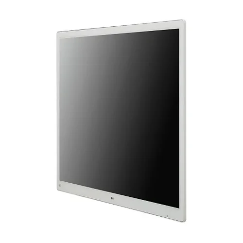 Front view of LG 55-inch 4K UHD Monitor in a unique white finish with a clear, wide-angle IPS display.