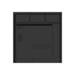 Rear view of LG 55-inch collaboration display showing integrated front-facing speaker ports and side-access touch-input modules.