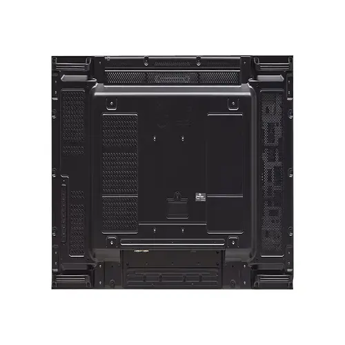 Rear view of LG 55-inch video wall unit showing industrial cooling vents and dual-link DVI/HDMI daisy-chain ports.