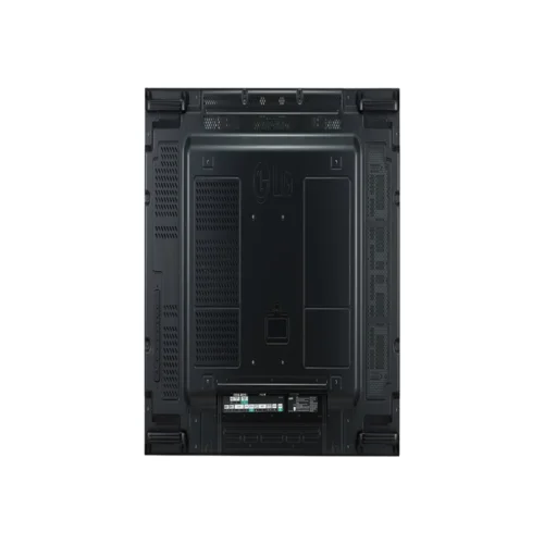 Rear view of the 55-inch video wall panel showing the daisy-chain input/output ports for multi-display synchronization.