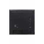 Rear view of LG 65-inch signage showing the integrated media player housing and professional mounting hardware.