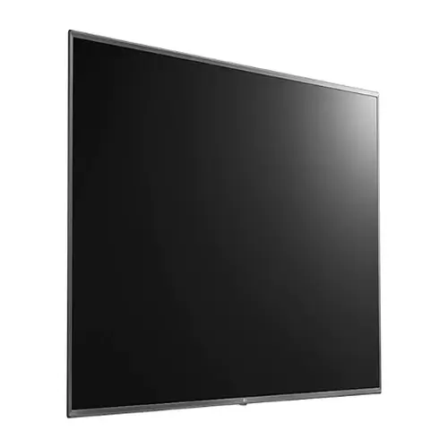 Front view of massive LG 86-inch UHD Signage display with built-in WebOS smart platform and Direct LED backlighting.