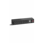 APC switched rack PDU 1U front view with outlet controls