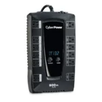 Front view of a 900VA AVR UPS featuring a blue digital status LCD and a compact mini-tower form factor.