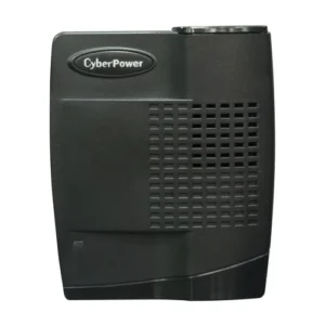 Front view of a slim mobile power inverter showing the standard AC outlet and a 2.1A USB charging port.