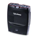 Front view of a 175W slim mobile inverter featuring two NEMA 5-15R AC outlets and a fast-charging 2.1A USB port.