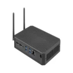 Rear view of LG CQ600N Thin Client showing the mounting bracket for monitor attachment and full I/O port array.