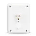 Rear view showing the integrated NEMA 5-15P 3-prong plug designed to sit flush against a standard wall outlet.