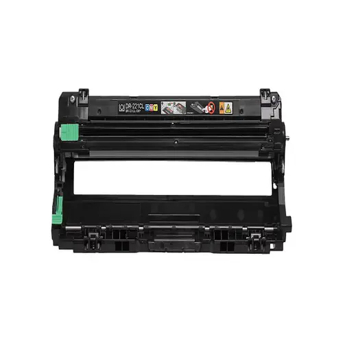 Front view of Brother DR221CL color drum unit with label and part number