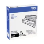 Side view of Brother DR420 drum unit showing cylindrical housing profile