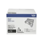 Side view of Brother DR720 drum unit showing cylindrical housing profile