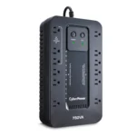 Front view of a compact Ecologic UPS showing 12 outlets on the top face and green "Eco" mode status indicators.