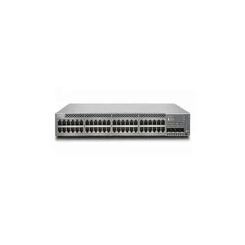 Front view of Juniper EX2300-48P Ethernet switch with multiple PoE ports