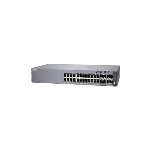 Front view of Juniper EX4100-F-24T network switch with multiple Ethernet ports