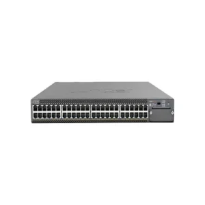 Front view of Juniper EX4400-48P Ethernet switch showing PoE network ports