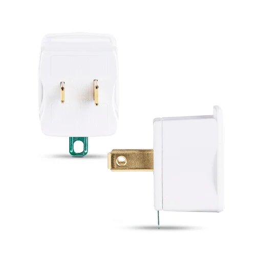 Rear view showing the 3-prong NEMA 5-15R socket designed to accept modern grounded power plugs.