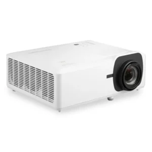 Front view of ViewSonic LS901-4K laser projector with lens and front grille