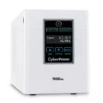 Front view of a medical-grade UPS tower featuring an LCD display and professional white/blue medical finish.