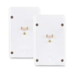 Rear view showing the integrated NEMA 5-15P plug and the solid plastic contact surface.