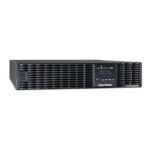 Front view of a 2U Online UPS featuring a blue backlit LCD screen and a 1000VA capacity indicator.