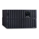 Front view of a 6U high-capacity Online UPS featuring a removable color LCD module and five LED status indicators.