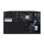 Rear view showing the hardwire terminal blocks and high-current outlets for 200-240V power distribution.