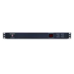 Front view of a 1U metered PDU featuring 2 front-facing outlets and a digital local load meter for real-time monitoring.
