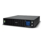 Front view of a 2U rackmount Smart App Sinewave UPS featuring a multi-function rotatable LCD status panel.