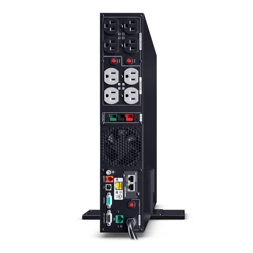 Rear view showing 8 NEMA 5-15R outlets, an EBM expansion port, and the network management Ethernet port.