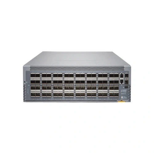 Front view of Juniper QFX5210-64C-AFI2 data center switch with high-density ports