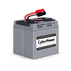 Front view of the RB12170X2A cartridge showing two heavy-duty 12V/17Ah batteries joined for UPS use.