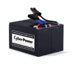 Front view of the RB1270X2B cartridge showing two 12V/7Ah batteries pre-assembled for quick replacement.