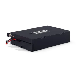 Front view of the RB1270X4H kit showing four 12V 7Ah lead-acid batteries bundled for high-capacity UPS replacement.