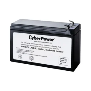 Front view of a single 12V/9Ah sealed lead-acid battery replacement featuring high-discharge rate capabilities.