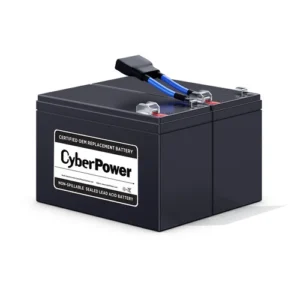 Front view of the RB1290X2A kit featuring two 12V/9Ah batteries designed for high-performance UPS units.