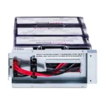 Front view of the RB1290X3R Replacement Battery Cartridge showing three interconnected 12V/9Ah batteries.