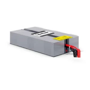 Front view of the RB1290X4H cartridge showing four 12V/9Ah batteries in a professional 2x2 cluster configuration.