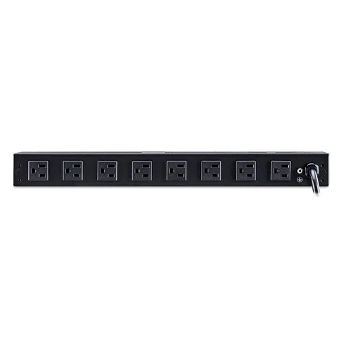 Rear view showing 8 additional NEMA 5-15R outlets for a total of 10 power points in a rack environment.