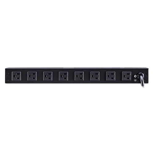 Rear view showing 8 additional NEMA 5-15R outlets for a total of 12 rack-mounted power points.