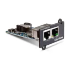 Side view showing the low-profile PCB design and the universal port for connecting optional environmental sensors.