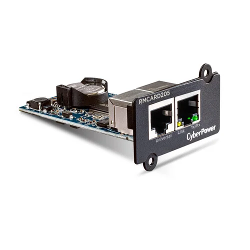 Side view showing the low-profile PCB design and the universal port for connecting optional environmental sensors.