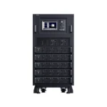 Front view of a 3-Phase Modular Smart App Online UPS cabinet featuring a large color touchscreen interface.