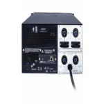 SUA5000RMT5U Rear View with 8 Outlets and Hardwire Option