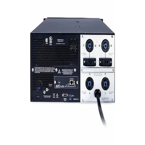 SUA5000RMT5U Rear View with 8 Outlets and Hardwire Option