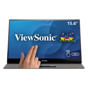 Front view of ViewSonic TD1655 portable touch monitor with slim display