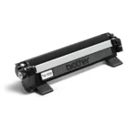 Front view of Brother TN1030 black toner cartridge with product label